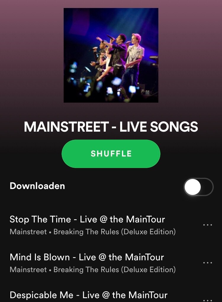 Nieuwe Spotify playlist met live songs van The MainTour &amp; The MainShow uit 2013 🥳 
Wie was erbij tijdens 1 van deze shows? 
#follow #mainstreet #mainshow #maintour #2013 #playlist #live #mainiacs #goodtimes 
Link: spoti.fi/2keqwtS