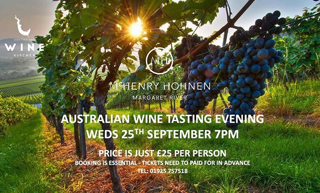 🇦🇺 Australian Wine Tasting 🇦🇺 💫 We have teamed up with award winning wine producer McHenry Hohnen, Margaret River, Australia to bring you a fabulous evening of wine tasting. 🍷 Taste Red &amp; White wines from their vineyards, learn about their wine making process and the area. 🍴…