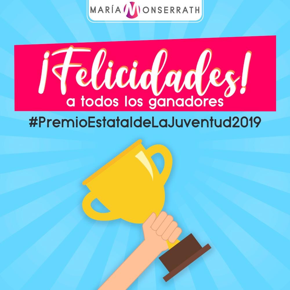 MonseSobreyra's tweet photo. ¡Muchas felicidades a las y los ganadores del #PremioEstatalDeLaJuventud2019! Estoy segura que este es solo el inicio de muchos éxitos más en su trayectoria en beneficio de nuestra entidad. https://t.co/H2STVSInMD