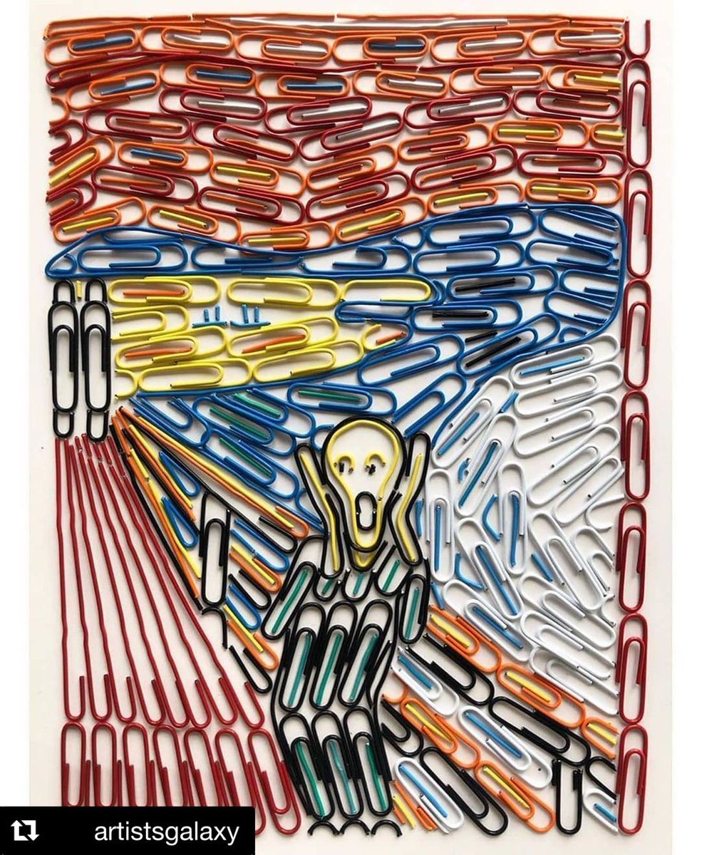 NJOotM's tweet photo. We love this “ClipArt” by @witenry (based on Edvard Munch’s The Scream) for it’s #creative use of materials. What creative materials do you love using? #odysseyofthemind #creativity #problemsolving #creativematerials #beyondthebox #njootm https://t.co/MVKZHxNSAu