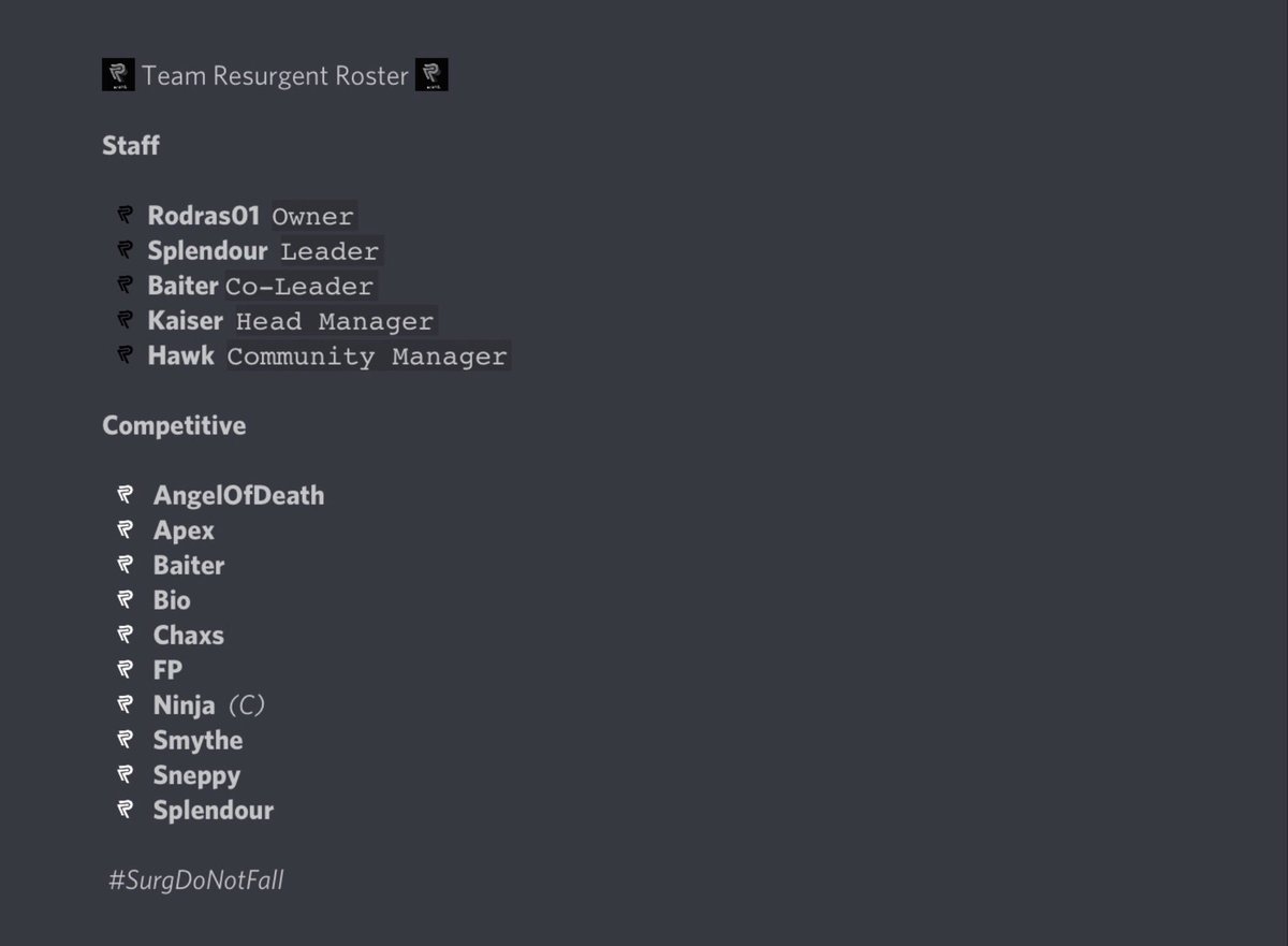Surg_Gaming's tweet photo. It is with a great pleasure that Team Resurgent releases it’s Standoff2 competitive roster. Make sure to react in our discord server.  https://t.co/F7QVW8zN7T https://t.co/FR83z8lv0A