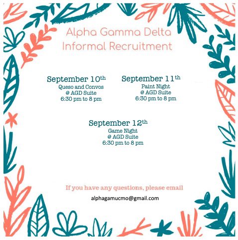 UCMAlphaGam's tweet photo. Come join us next week and see what our sisterhood is all about! 🌟

#goalphagam https://t.co/6YZrgbWECU