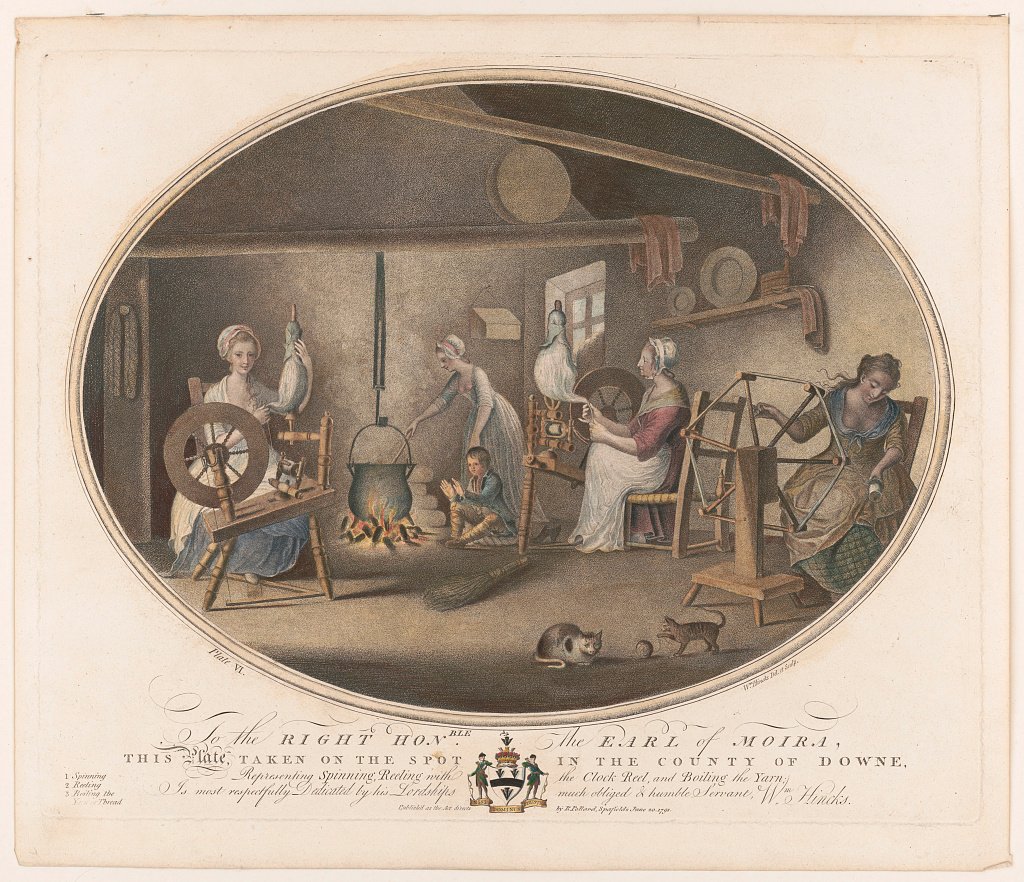 Happy Labor Day! Today we honor workers and laborers. This print by William Hincks, published in 1791, shows women workers in the linen industry in Ireland, spinning and boiling yarn. 

#HECAA #c18 #printmaking #LaborDay #Ireland #IrishArt #WomenWorkers #textiles