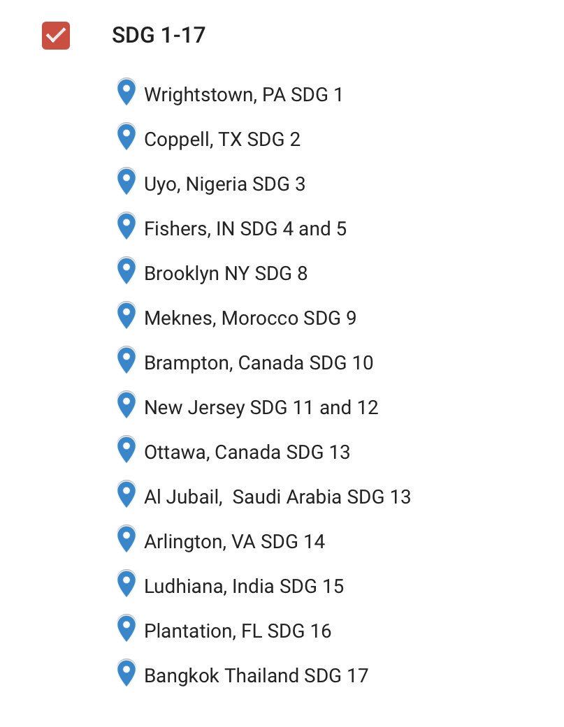 middle_math's tweet photo. #GoalsProjectGroup21 Week 1 of project begins! Ss familiarize themselves with SDGs and dig into SDG 10.  Many connections to Gr 6 curric and a great way to set up inquiry and design process for entire yr. Interesting patterns on participant map;) https://t.co/rLvtznjT5U