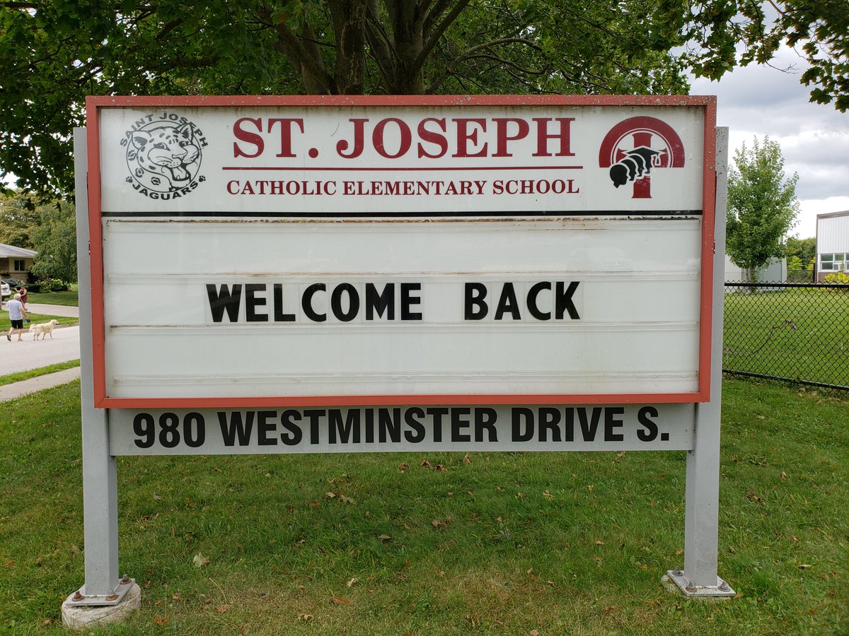 stjoesjaguars's tweet photo. The staff @stjoesjaguars are looking forward to meeting our students for the #WCDSBFirstDay of school tomorrow. See you on the blacktop for O'Canada and Morning Prayer at 9:10!!! https://t.co/2Nb9m51sn4