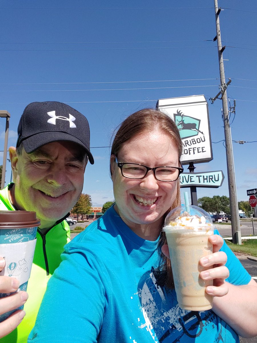 dlump5000's tweet photo. Labor Day @cariboucoffee run, with Kristina! #pumpkinspice #turtlecooler #stayawakeforit https://t.co/gQGjMvU0sn