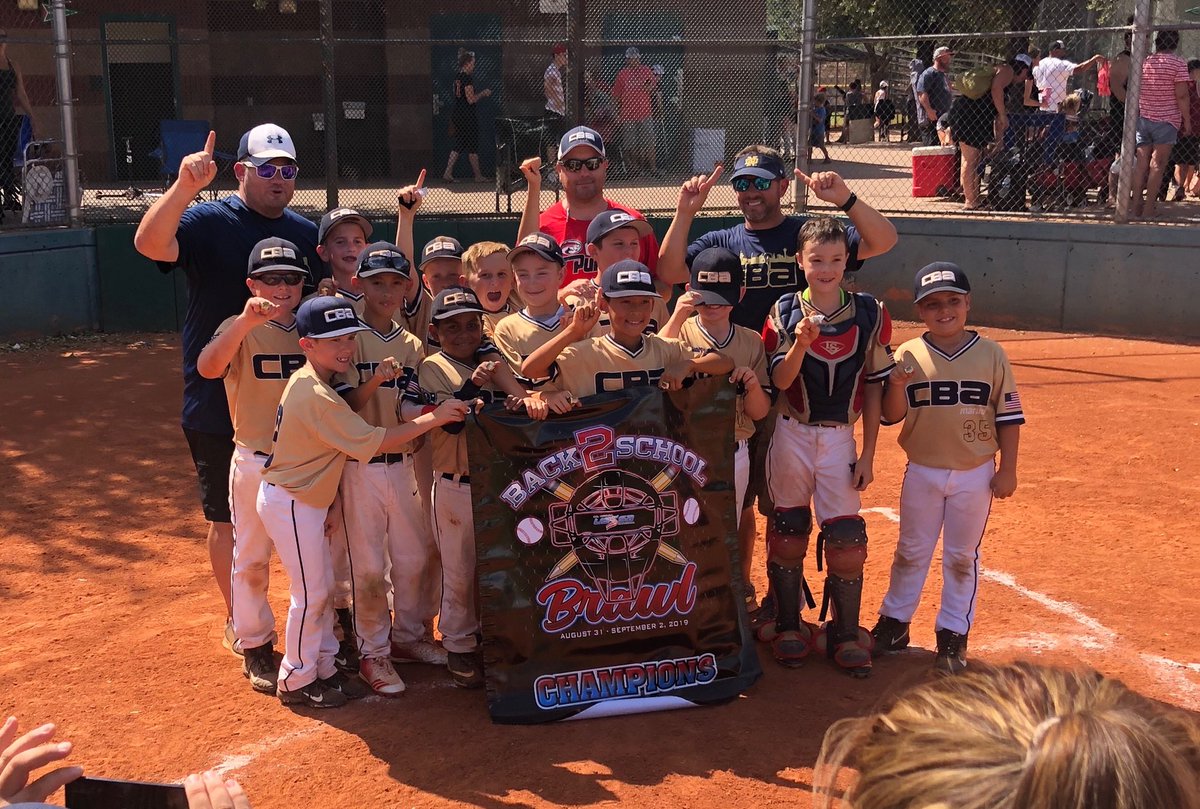 TriciaKean's tweet photo. What a great weekend!  Congratulations to our CBA2028Gold ⁦@CBABaseballUSA⁩ We beat VEGAS Xpress at the Back to School Tournament! #WearCBA https://t.co/Spcsnj8d19