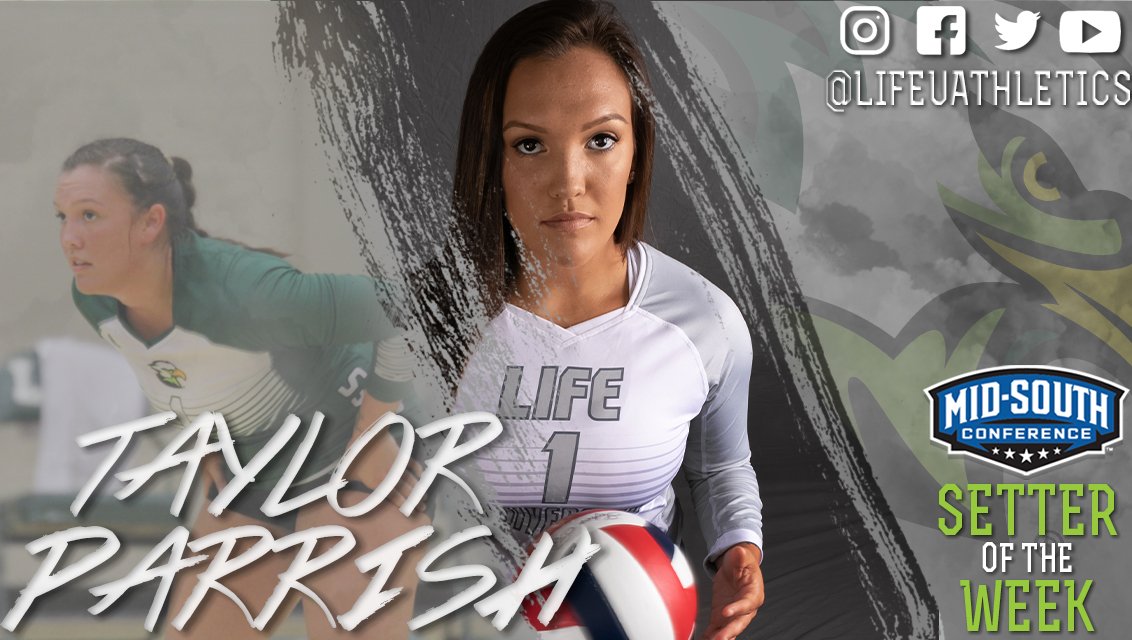 LifeUAthletics's tweet photo. 👏👏congratulations to BOTH Marin Black and Taylor Parrish for being recognized by @MidSouthSports!! Black was named Defender of the Week with 78 total digs and averaged seven per set! Parrish earned Setter of the Week as she totaled 171 assists and averaged 12.2 per set!! https://t.co/xqLT65keBZ