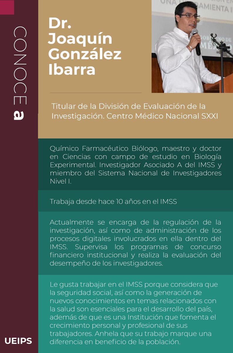 Saber_IMSS's tweet photo. Conoce al personal del #IMSS que nos inspira. #UEIPS https://t.co/5zjJNUAMSW