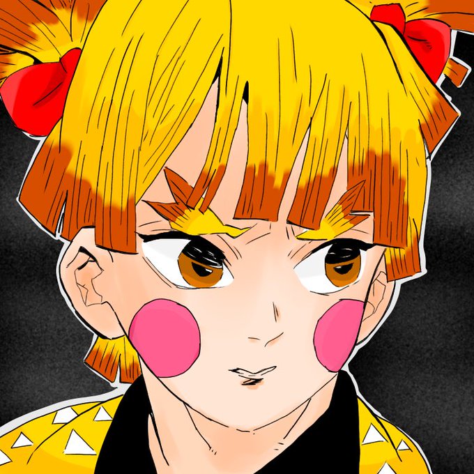 一等星(にのまえとうせい)さんがTwitterに投稿した我妻善逸(鬼滅の刃)のイラスト。