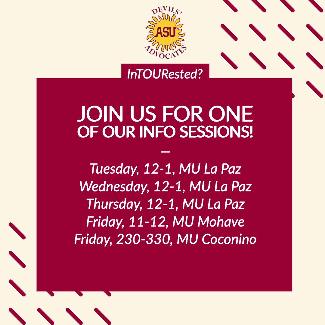 DevilsAdvos's tweet image. Come see us at one of our info sessions this week!