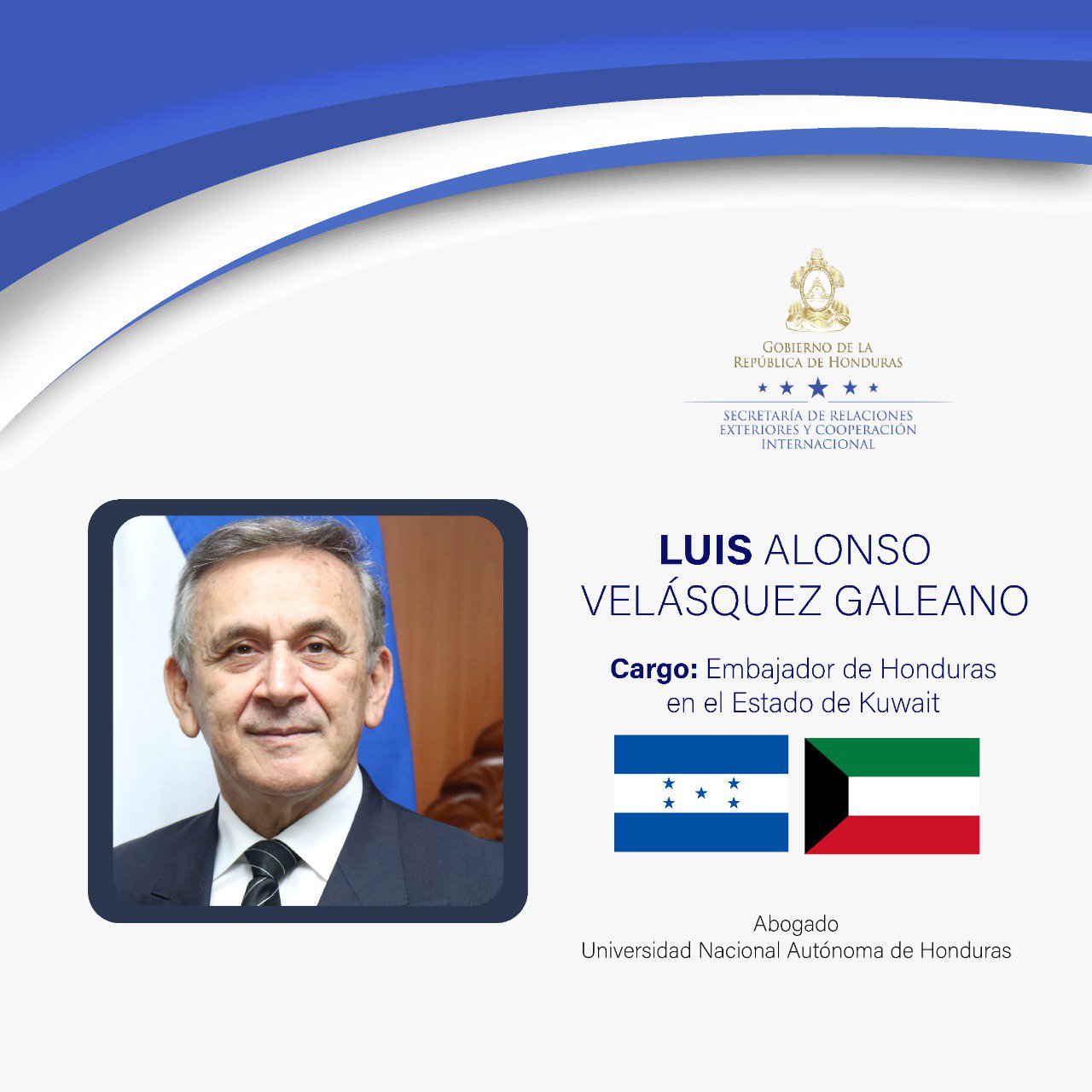 Cancillería Honduras on Twitter "Embajador Luis Alonso Velasquez