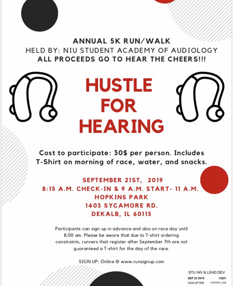 TaylorStPeter's tweet photo. @DeKalbCountyCVB hey Dekalb!!! Please help raise some awareness to a local 5K run/ walk event called Hustle for Hearing!! It’s at Hopkins Park and all proceeds go to giving hearing aids to children who cannot afford them! https://t.co/3sHJTXEamS