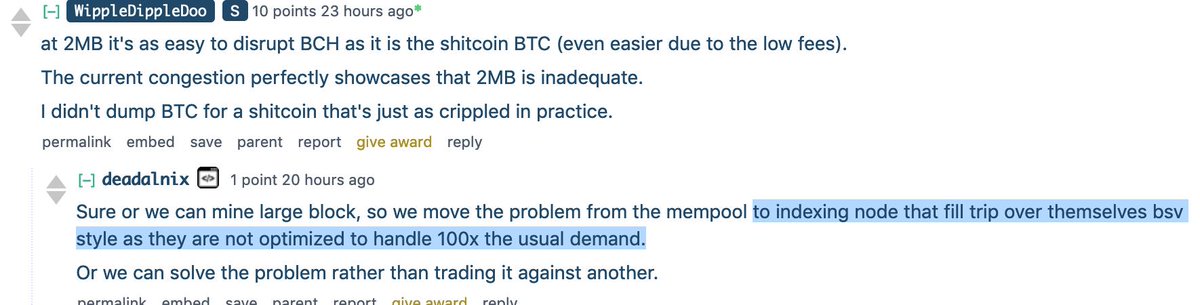 notgrubles's tweet photo. No big deal. Just the main developer for #bitcoincash saying it can't currently handle bigger than 2MB blocks. $BCH #bcash https://t.co/K62ZtU6tVy