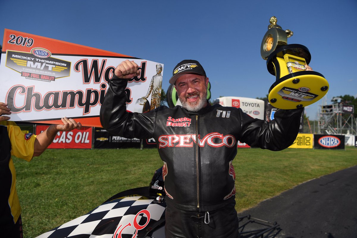Back-to-back <a href="/MickeyThompsonT/">MickeyThompsonTires</a> Top Fuel Harley Championships for Tii Tharpe! 

<a href="/TeamChevy/">Chevrolet Racing</a> #USNats