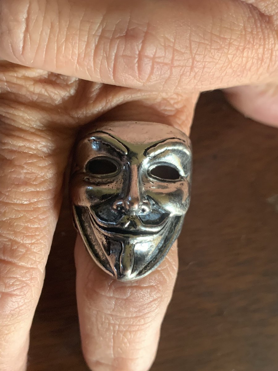 DocHalston's tweet photo. Being awarded the SoCo Sec Ops ring by The Elias Segura was a huge surprise. Anonymous are those we speak for . Putting greed before life makes one question the very value of a life itself . To us it’s priceless . Choosing between food or medicine sucks. ✌️ #anonymousfaces https://t.co/r2W4P0a9Zm