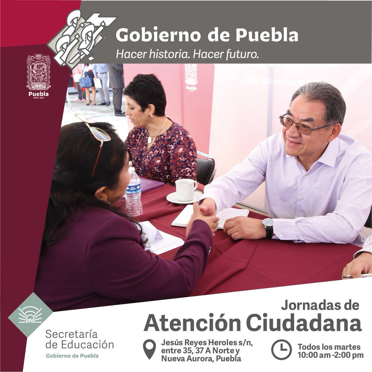 SEPGobPue's tweet photo. Nos vemos mañana en las #JornadasDeAtenciónCiudadana en el patio central de la secretaría  ¡Te esperamos! https://t.co/enjhrNyODz