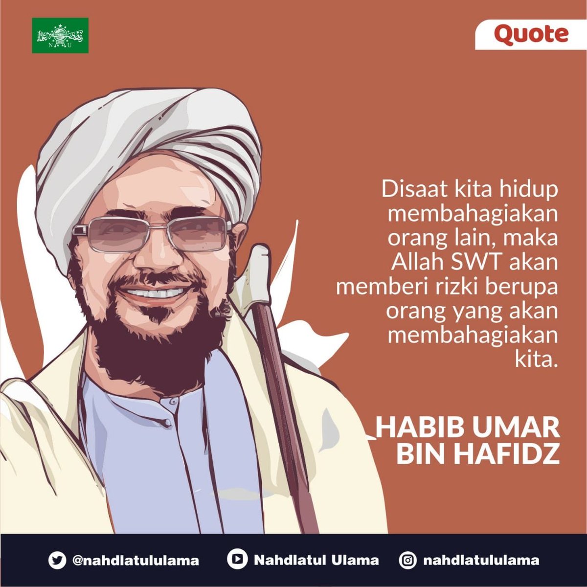 [QUOTE] "Di saat kita hidup membahagiakan orang lain, maka Allah akan memberi kita rizqi kita berupa orang lain yang membahagiakan kita”

Habib Umar Al-Hafidz