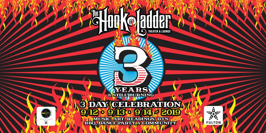 3 Years &amp; Still Burning! Celebrate 3 Years with 3 Days of events supported by <a href="/hclib/">Hennepin County Library</a> #MNSpin, <a href="/fultonbeer/">Fulton Beer</a> @#RainTaxi &amp; <a href="/RRDBfest/">RRDB Fest 9</a> - 9/12 thru 9/14 #3Years3Days #3Years #Minneapolis #NonProfit #Minnesota #PerformingArts #LiveMusic #Community 

MORE INFO -&gt; bit.ly/2LitfM6
