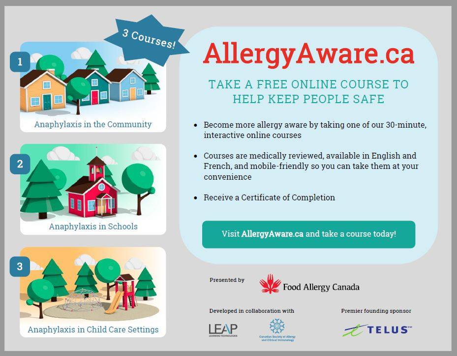 Have you taken the FREE #anaphylaxis training course at allergyaware.ca  ? Join the thousands who have and share with educators, caregivers and others. #AllergyAware