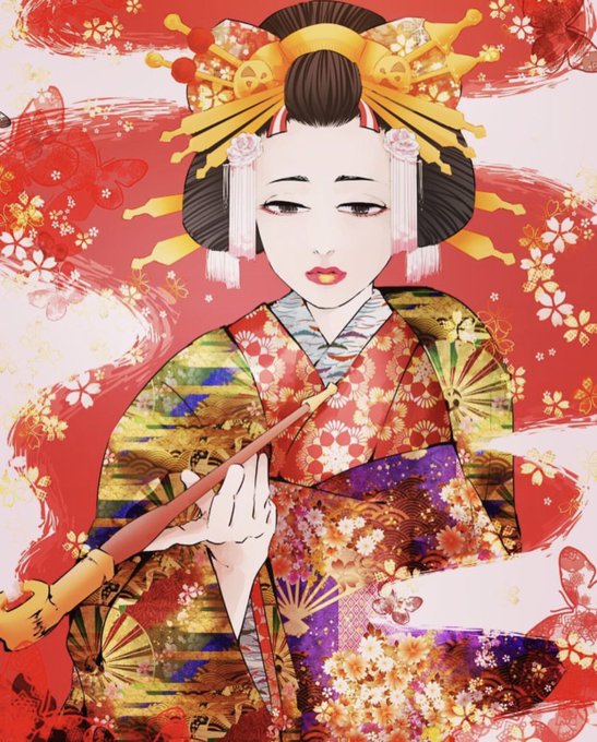 花魁のtwitterイラスト作品