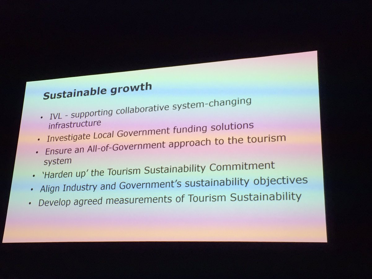 LSinNZ's tweet photo. Can NZ become the first ‘guilt free’ tourism destination? Aspirational goal from @TourismAotearoa and @MBIEgovtnz for the sector to consider: NZ as the first carbon neutral destination #tourismsummit19 #leadership @CentralEDA @FlyAirNZ https://t.co/a9B3vmWnxR