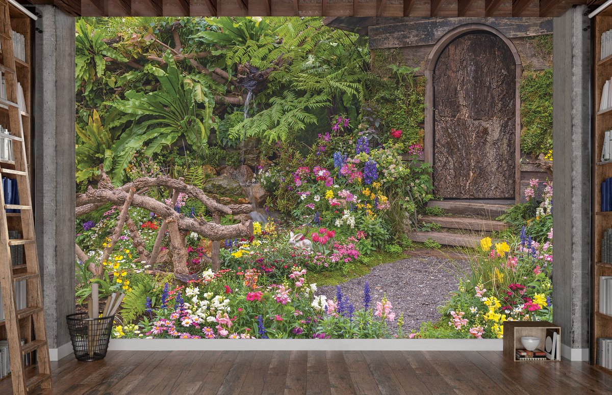 Nouvelle murale d'un jardin rustique trompe l'oeil. muralunique.com
New mural of a rustic trompe l'oeil garden. muralunique.com