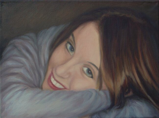 My son dated Amanda at age 16.She didn’t have a lot of self confidence, so I asked if I could paint her.She lit up like a Christmas Tree.“I’m beautiful” she cried - literally -when she saw the painting & then gifted it to her Mom for Mother’s Day.I love spreading love