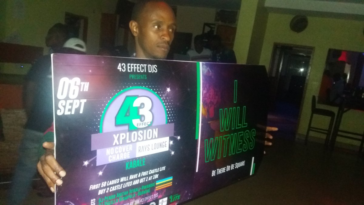 eddiespikaagaba's tweet photo. @LoungeRays it's going down this Friday 6th #43effectexplosion ft over 10 djs on the same Stage with 2 female guest djs @pendoanita from Kigali and @djsheilla_ug from Kampala all powered by @43Effect en @spekeevents https://t.co/EJ1UcdK0hS