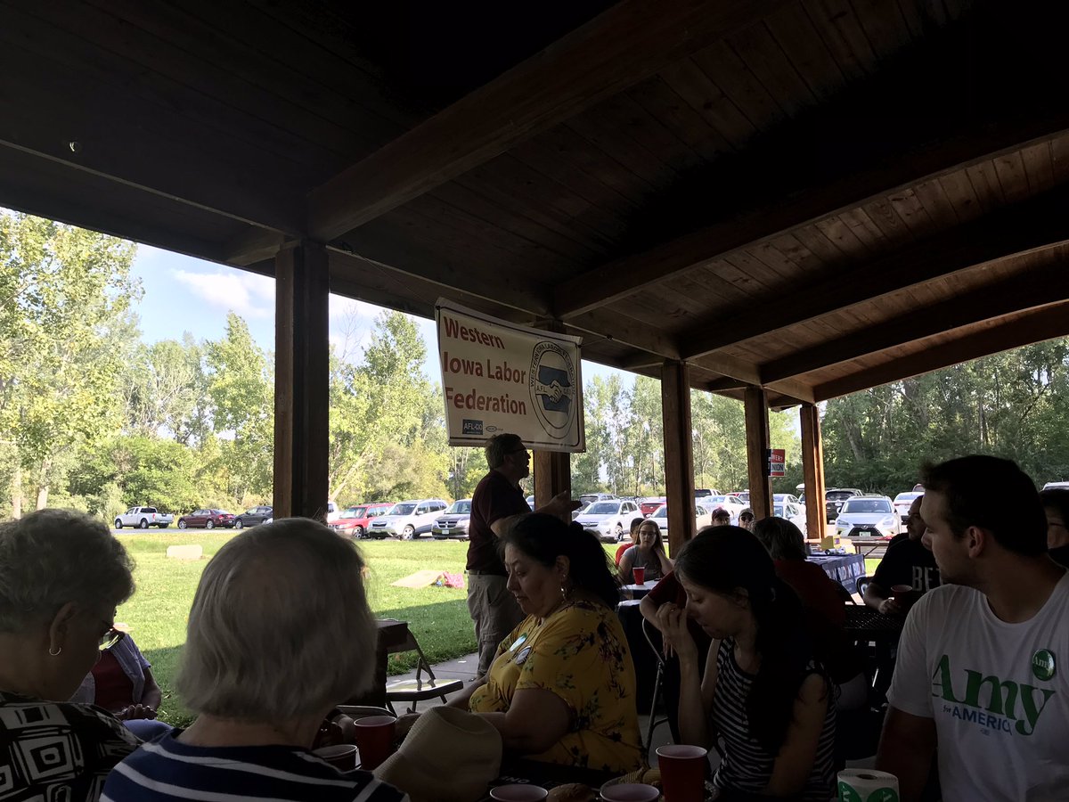 Great to celebrate #LaborDay2019 with the @iapottcodems, @gorman4iowa, and @CharlieMcConkey in Council Bluffs and rallying around our unions #ThankAUnion #iapolitics