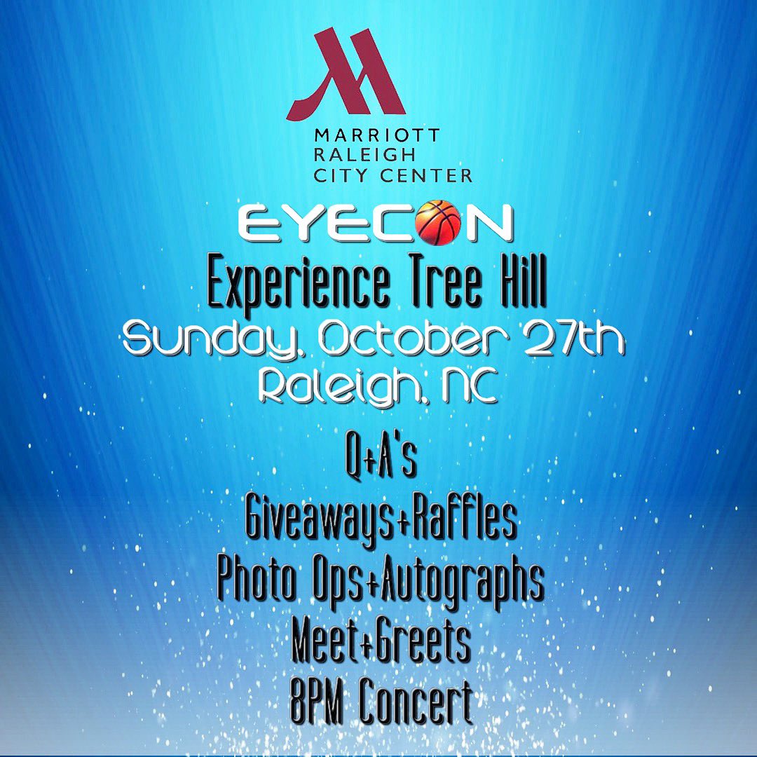 EyeCon3000's tweet photo. Retweet to win 2 weekend tickets (separate from other retweet contest for wilmy) 

Check out everything going on in @RaleighGov @ShopDTRaleigh the weekend of EyeCon #OneTreeHill https://t.co/ZfGNP5BSi5