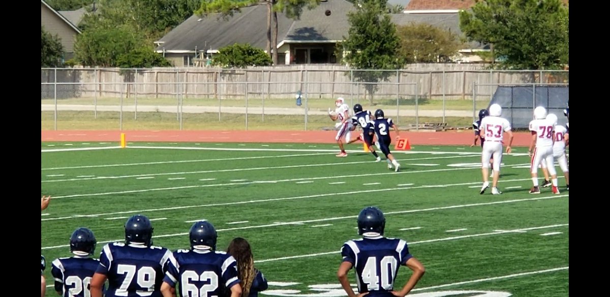 christine_clee's tweet photo. First game, 2nd touchdown, great hands! 
#caseylee #Tomballisd #freshmanfootball #tomballhighschool https://t.co/KnFLZFm59n