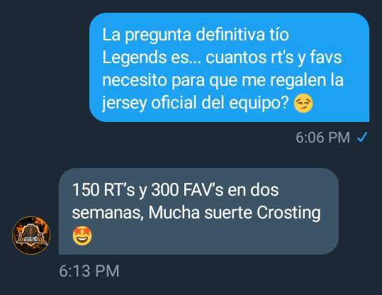 CrostingLoL's tweet photo. Se prendió esta wea, el tío @Legends_Latam nos reto a conseguir en dos semanas 150 RT's y 300 FAV's para regalarme la jersey oficial del equipo, así que necesito el apoyo de todos para llegar a la meta, vamos a romperla! 😎🔥

Si gustan comprar algo, link: https://t.co/r6IOjEkZYS https://t.co/HAtYftqdzC