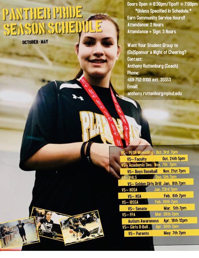 Panther Pride Special Olympic team is looking for cheerleaders for the 2019/20 season. Games Start October 3rd!! Please reach out to me soon. Parent must pay for cheer uniforms sorry.