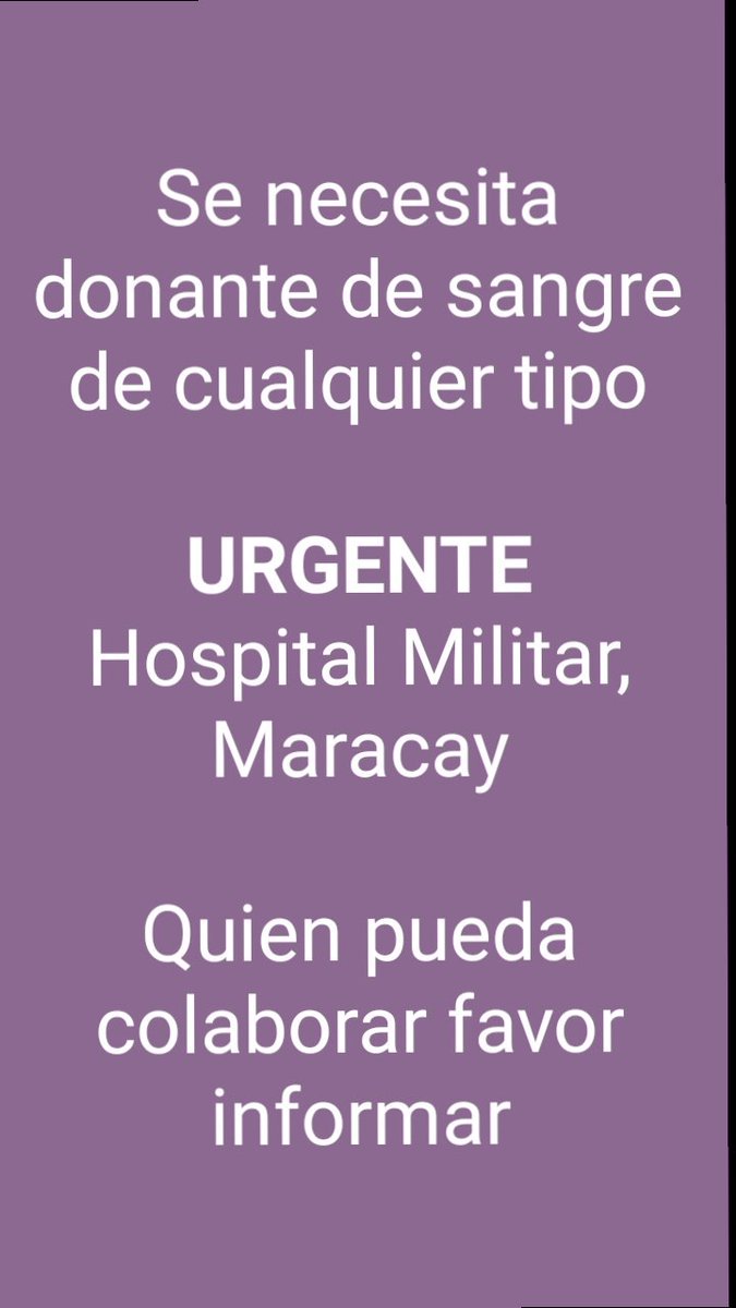 Tefilar15's tweet photo. La familia de un amigo de Bqto tuvo un accidente en Maracay en el cual murio su mamá y sobrina de 2 años, se necesitan donantes de sangre para su papá y su sobrina de 13 años que al parecer deben amputar @esneisser por favor ayudalos con un RT. A nombre de Fabiana Alexandra López https://t.co/Kp5j8LYckq