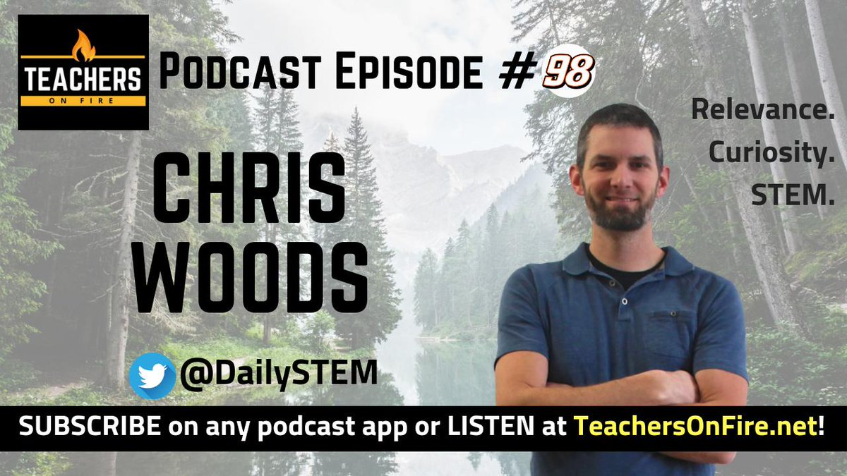 TeachersOnFire's tweet photo. Episode 98 features #TeacherOnFire @DailySTEM!

LISTEN &amp; SUBSCRIBE on any pod app or READ an awesome summary of the show at https://t.co/P1pCJWiC0H!

Topics discussed: #modellearning #STEM #STEAM #HSMath #STEMEveryday #curiosity #relevance #SEL #traumainformed https://t.co/xKgMKpiJpO