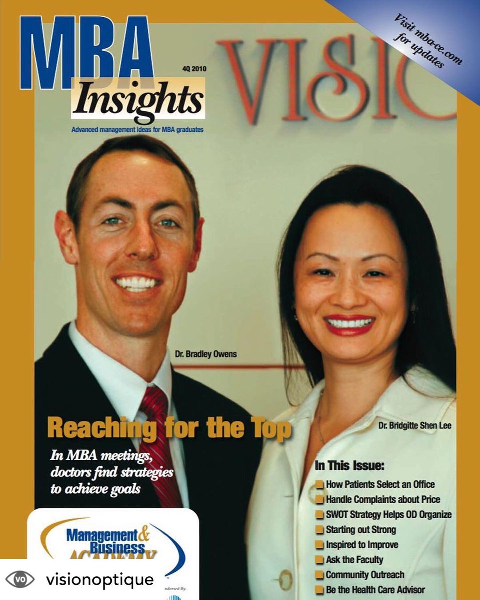 DrBridgitte's tweet image. My practice @VisionOptique celebrated its 20th anniversary on Aug 28, 2019!

Aug 28, 1999: grand opening
2010: cover of MBA Insights
2018: Best Practices USA by @CooperVision

Today we proudly serve almost 22,000 patients from around the world
 #optometry #eyecare #digitaleyedoc