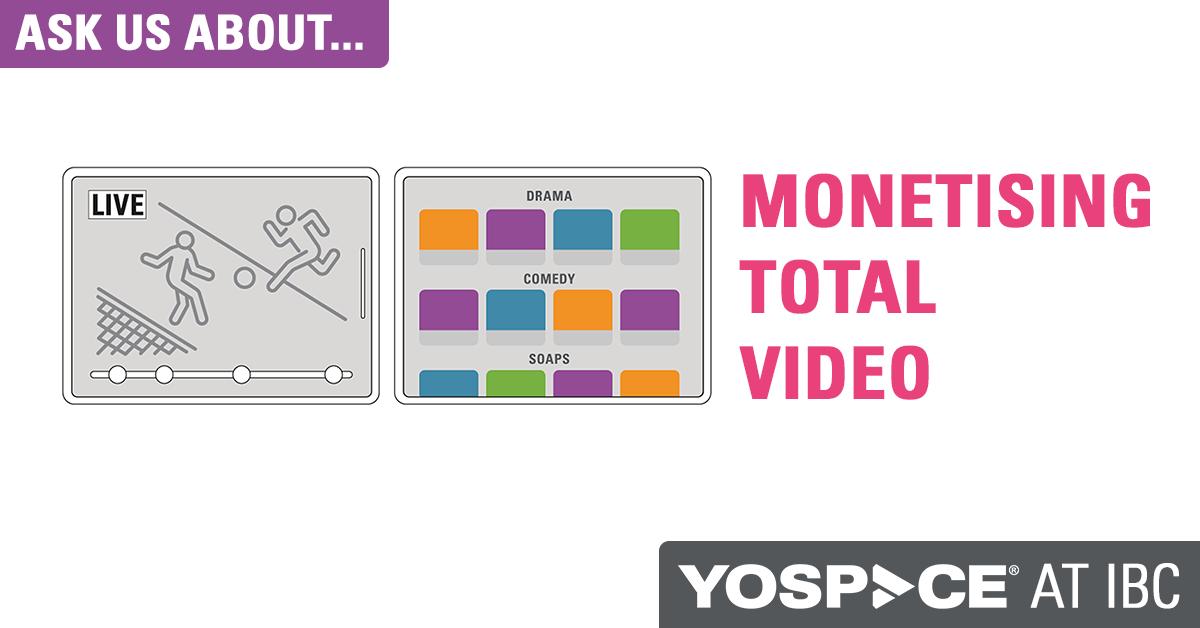 The principle of #TotalVideo is sound, but how do you effectively monetise all content across all platforms? It's one of the topics we'll be discussing at #ibc2019 yospace.com/2019/09/02/ibc… #SSAI #ibcshow