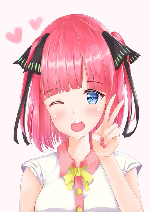 NasaさんがTwitterに投稿した中野二乃(五等分の花嫁)のイラスト。