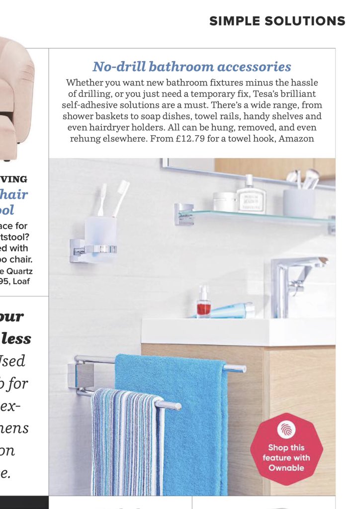 brandmissionpr's tweet image. Great national coverage for @tesa_uk no-drill bathroom accessories in the latest @idealhomeuk edition! 🗞🛁 Well done team! 🌟#diysolutions #presscoverage