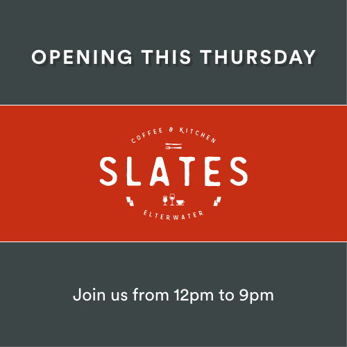 It's finally here!  Slates, our lovely new eatery, is opening this Thursday from 12pm to 9pm.  We hope you'll come and join us.  #elterwater #lakedistrict #ambleside #FoodLove