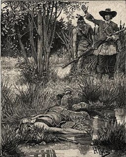 Toma de cabelleras indiasEl 1º de julio de 1675 se registra la primera toma de cabelleras, en el marco de la Guerra del Rey Felipe. Edward Oakes encontró indios "hostiles" en su ruta entre Reheboth y Swansea. Las envió a Boston para su exhibición. http://gerard-tondu.blogspot.com/2016/07/1675-king-philips-war-1.html