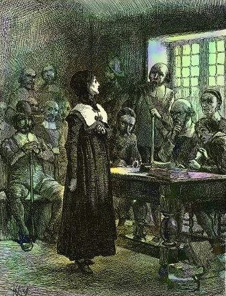 OSCURA REALIDAD vs LEYENDA NEDRAAnne Hutchinson : teóloga y consejera espiritual. Fue condenada por herejía en 1637 y desterrada. Su muerte, a manos de nativos, fue vista por los puritanos de Massachusetts como la evidencia del juicio divino. https://www.womenshistory.org/education-resources/biographies/anne-hutchinson