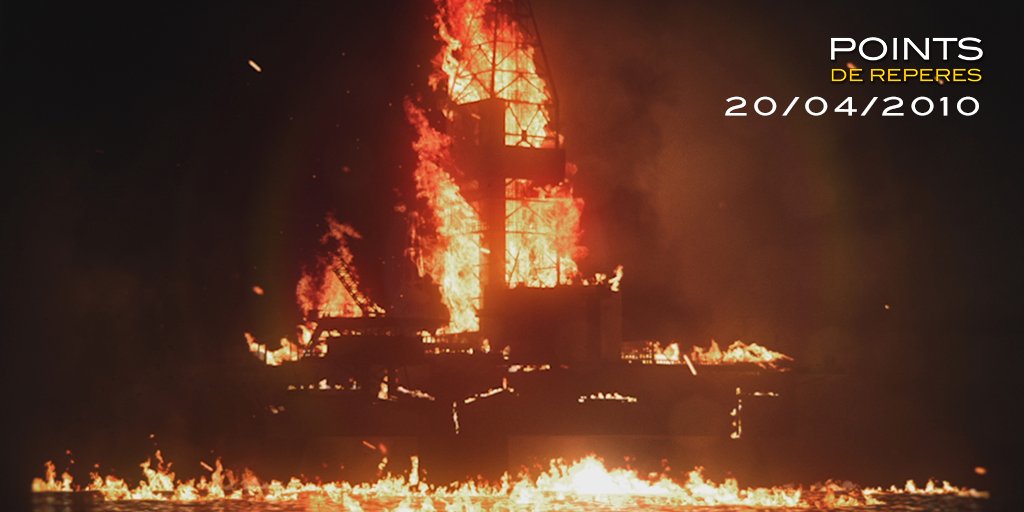 ptsdereperes's tweet photo. La plateforme pétrolière Deepwater Horizon est en feu. Le 22, elle sombre au fond du Golf du Mexique. C'est le début d'un désastre écologique. https://t.co/i4tPjU2rmE
