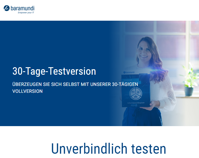 #UEM wollten Sie schon lange ausprobieren, ohne dafür die Katze im sprichwörtlichen "Sack" kaufen zu müssen? Brauchen Sie auch nicht - testen Sie 30 Tage kostenlos die #baramundi Management Suite Vollversion. Anmelden unter: bit.ly/2ZreYGU
#UnifiedEndpointManagement