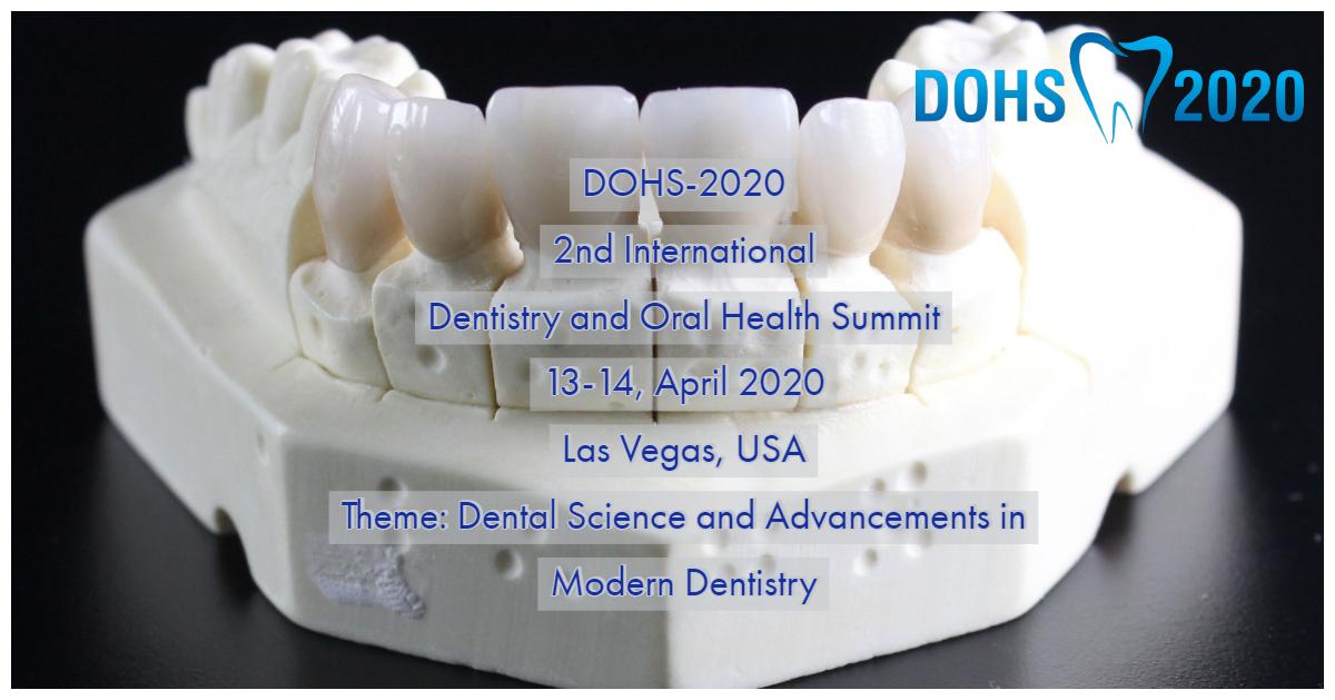 Sciinov invites all the participants from all over the world to attend "2nd International Dentistry and Oral Health Summit" going to be held in Las Vegas, USA during April 13-14, 2020.
Theme: Dental Science and Advancements in Modern Dentistry