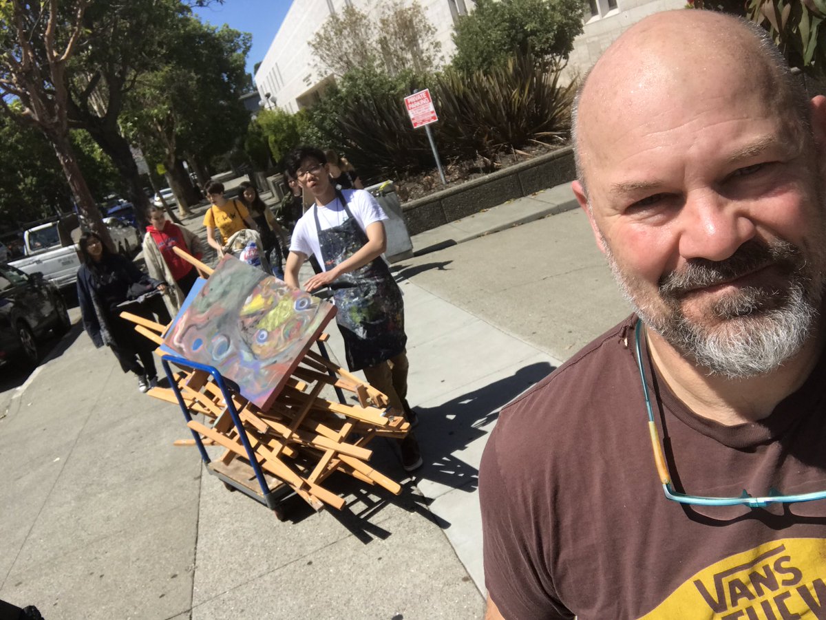 bmchugh00's tweet photo. Plein Air Painting on the SHC Library balcony on Saturday. Great group! https://t.co/3SADtJilZ1