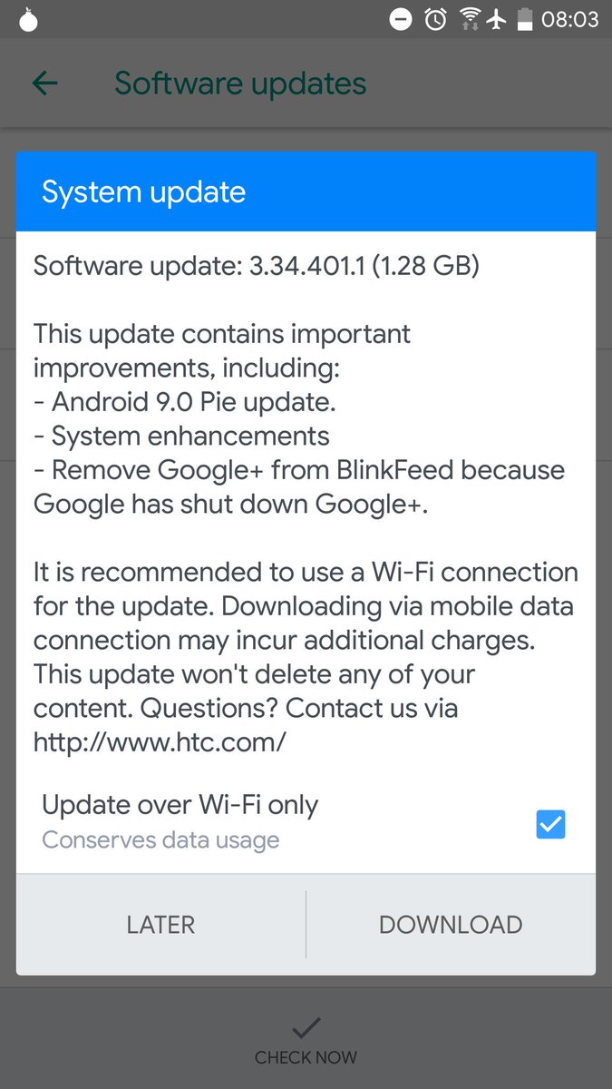 Alpertcr7's tweet image. Finally...on the day that Google gets us  #Android10 , HTC gets me #AndroidP ... HTC U11 single SIM.