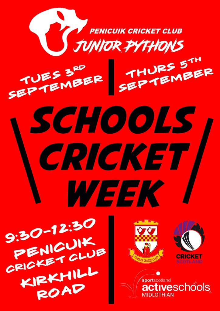 PCCSchoolsCoach's tweet photo. It’s time for @PenicuikCC’s Schools Cricket Week with the @juniorpythons!
7️⃣ Schools
4️⃣ Year Groups
2️⃣2️⃣ Classes
5️⃣3️⃣2️⃣ Pupils
@Cuiken_Primary @MauricewoodPS @CornbankPS @LoanheadPS @rosewell_ps @RoslinPS @StMargaretRCPS are you ready?
#growthegame #choosecricket 👍👍🏏🏏 https://t.co/XyENiTcOlc