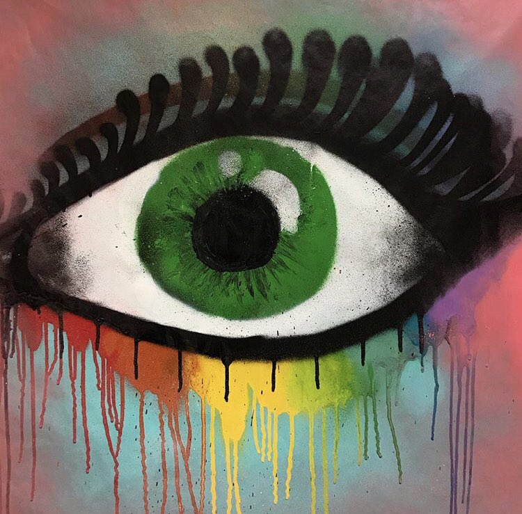 Creatabl_x's tweet image. 𝟔 • 𝐌𝐚𝐲 • 𝟐𝟎𝟏𝟗
First time spray painting &amp;amp; I fell in love ♥
1 hour ⏳
#art #spraypainting #spraypaint #alevelartstudent #eye #graffiti #graffitiart #wallart #painting #streetart #liverpool #rainbow